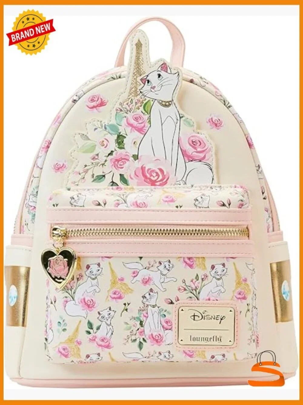 Loungefly Aristocats Duchess Paris Floral Double Strap Shoulder Bag
